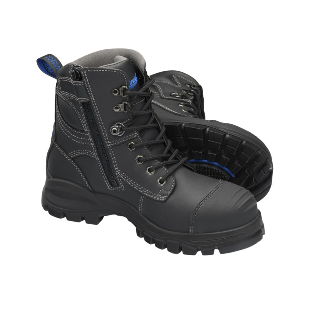Blundstones 997 Lace Up Zip Side Black Safety Boot - Thread and Ink Workwear