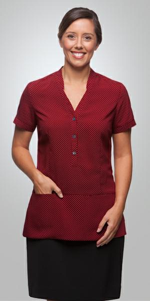 City Collection 2174 Ladies Spot Tunic S/S - Thread and Ink Workwear