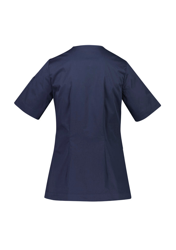 Biz Care CST240LS Zip Front Crossover Scrub Top - Thread and Ink Workwear