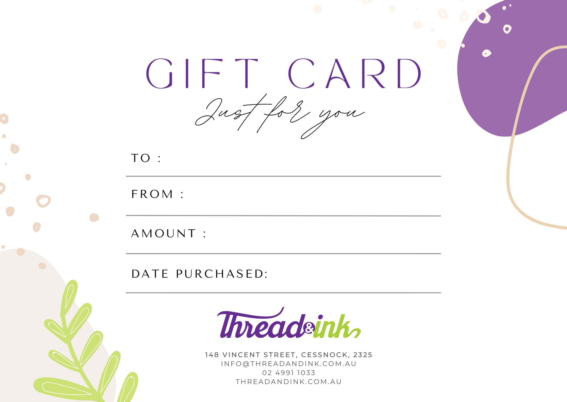 Gift Cards - Thread and Ink Workwear