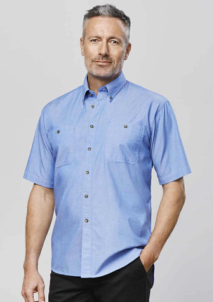 Biz Collection SH113 Mens Chambray S/S Shirt - Thread and Ink Workwear