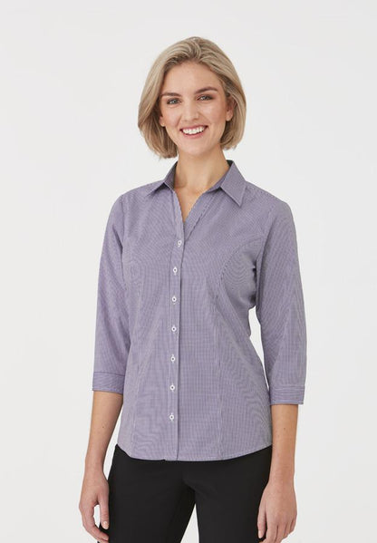 City Collection 2444 Pippa Check 3/4 Sleeve - Thread and Ink Workwear