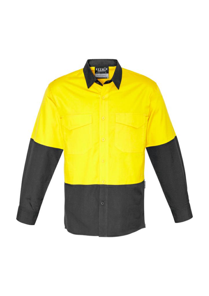 Syzmik ZW128 Mens Cooling Hi-Vis Spliced L/S Shirt - Thread and Ink Workwear