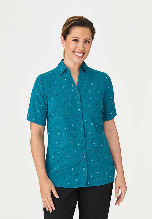 City Collection 2192 Ladies Drift Print S/S - Thread and Ink Workwear