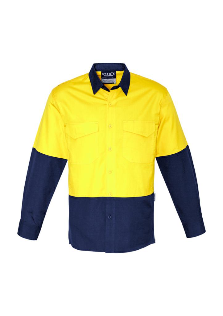 Syzmik ZW128 Mens Cooling Hi-Vis Spliced L/S Shirt - Thread and Ink Workwear