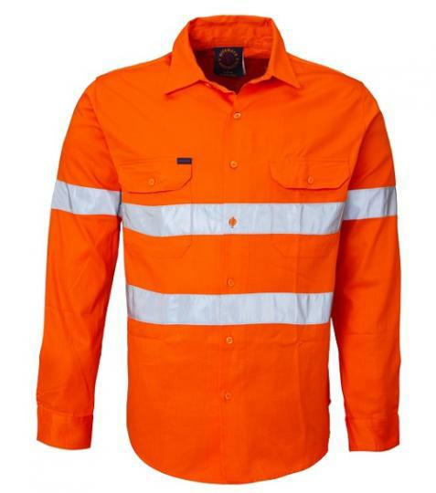Ritemate Vented Open Front L/S 3MT Shirt RM108V3R - Thread and Ink Workwear